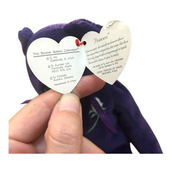 TY Beanie Baby Princess Diana Purple Bear 1997 Retired Vintage - Picture 4 of 9